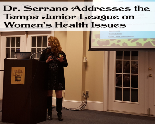 Dr Serrano on womens health at the Junior League Tampa